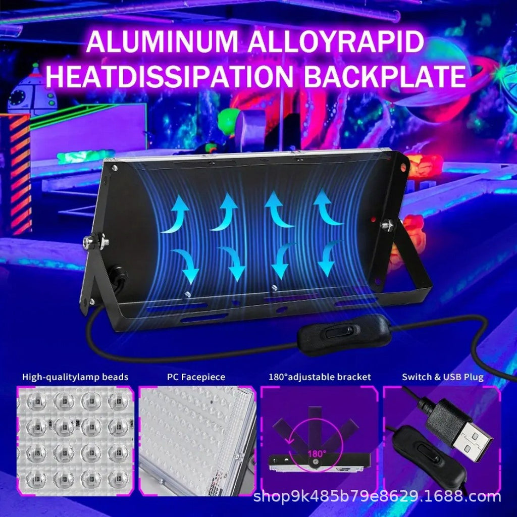 USB 100W purple light 395nm UV curing lamp fluorescent detection lamp shado