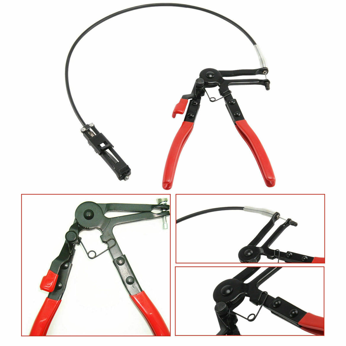 Hose Clip Pliers – Long Reach | 18–55mm | Ratchet Lock | Flexible Cable | Grip
