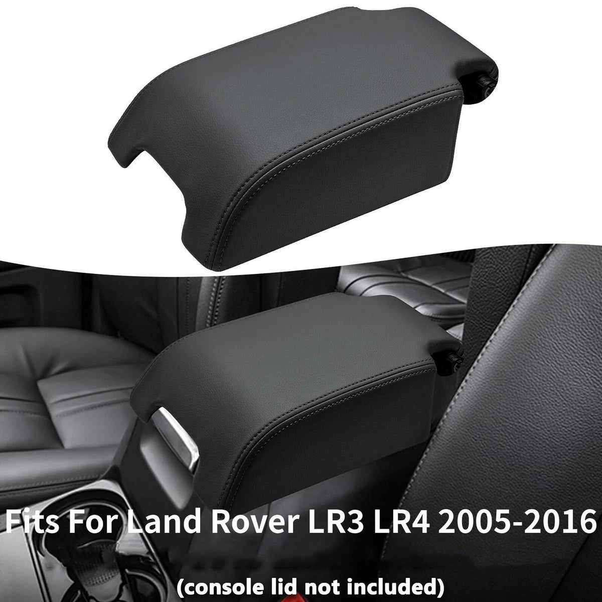 Console Armrest Protective Cover for Land Rover LR3 LR4 2005-2016 Black Leather