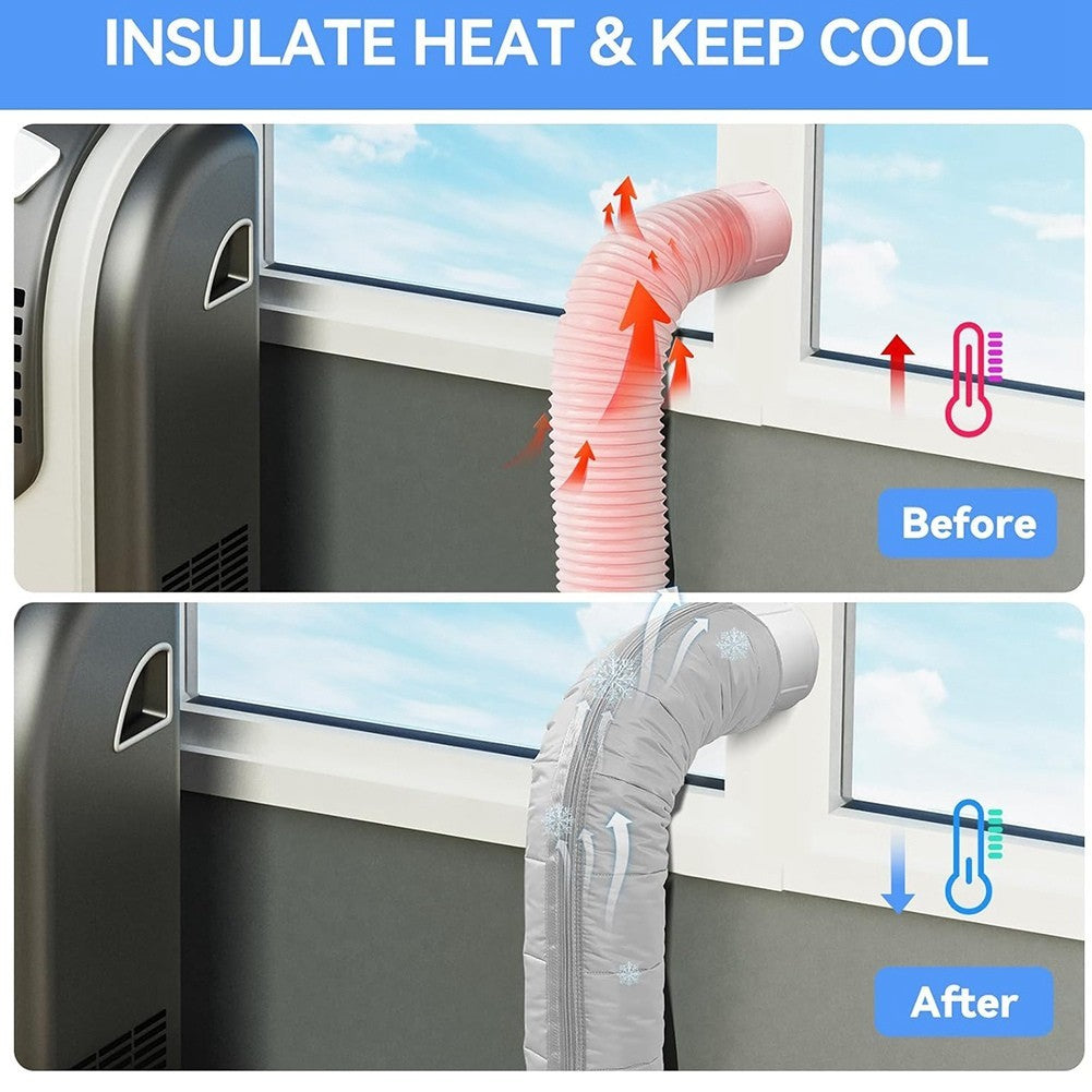 Portable Air Conditioner Hose Cover, Zipper Insulated AC Hose Sleeve for6517
