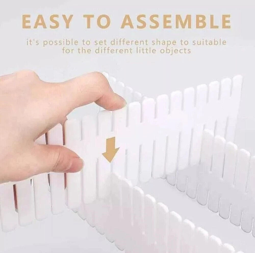 8PCS Drawer Grid Dividers–Adjustable DIY Storage Inserts (47x7cm) for All Drawer