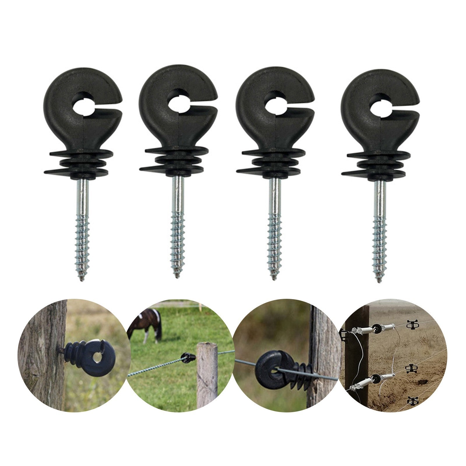 Electric Fence Screw In Ring Insulators For Wooden Post Fencing Wire Tape Rope