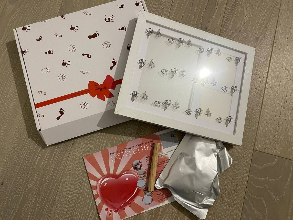 Baby Handprint Footprint Kit with Frame Newborn Keepsake Gift Baby Shower
