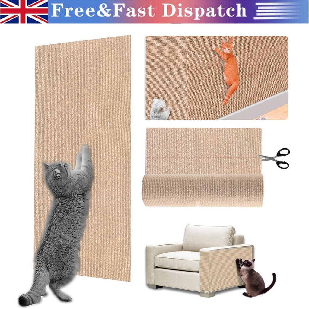 Self Adhesive Pet Cat Scratching Mat Antislip Play Protection Claw Scratcher Pad