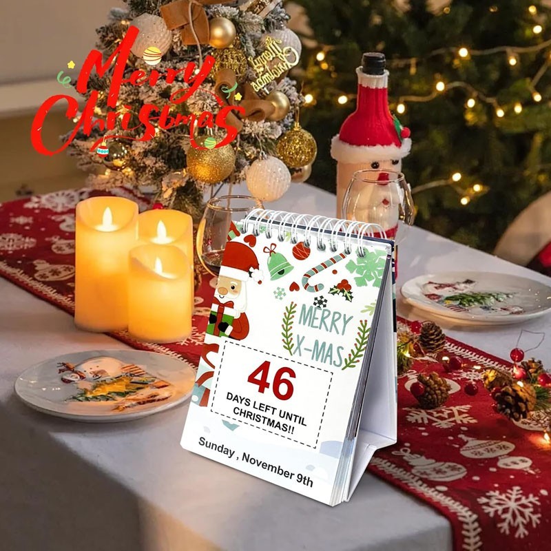 2026-100 Day Christmas Countdown Calendar Xmas Desk Tear-Off Countdown Calendar