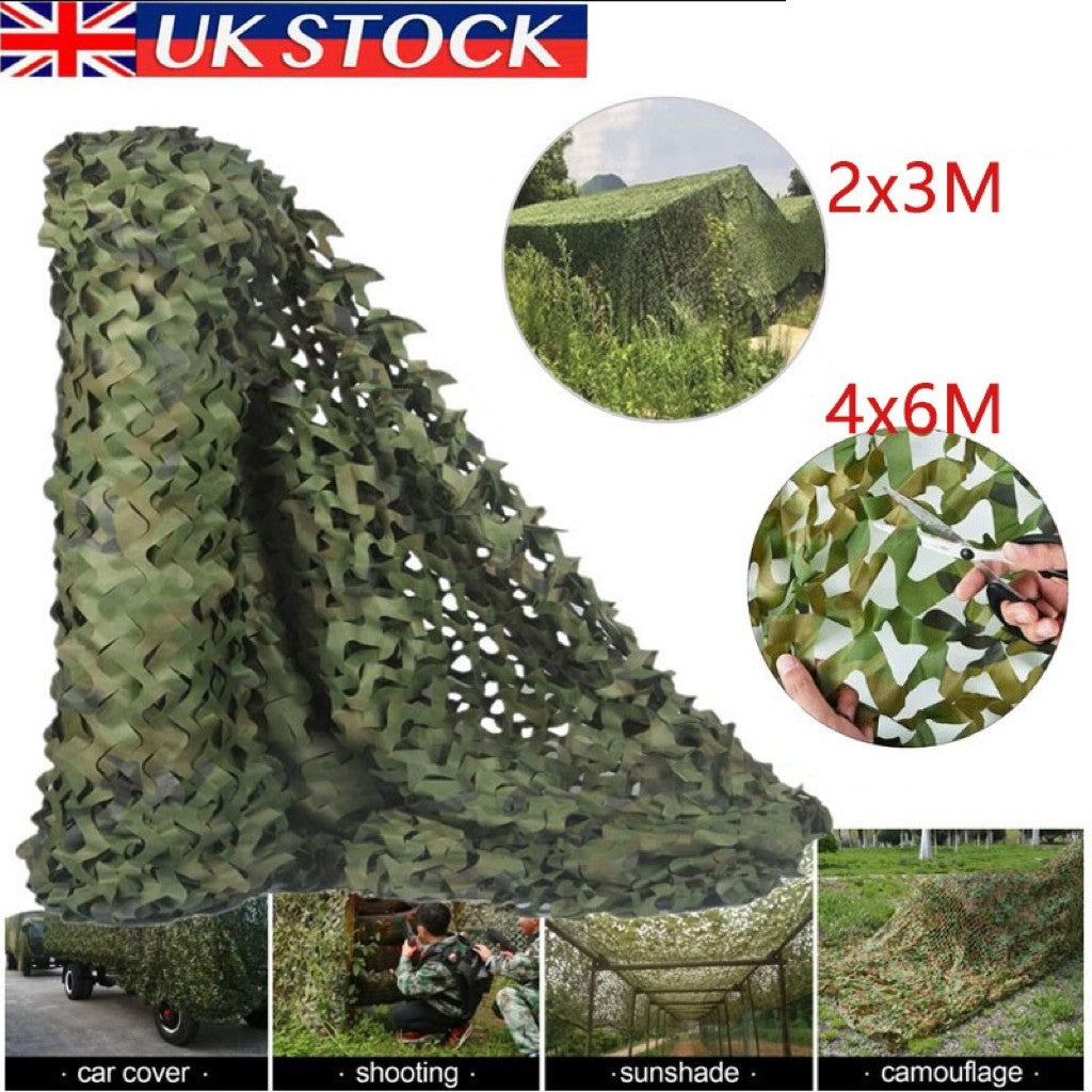 4mx6m Camo Net Hunting/Shooting Camouflage Hide Army Camping Woodland Netting UK
