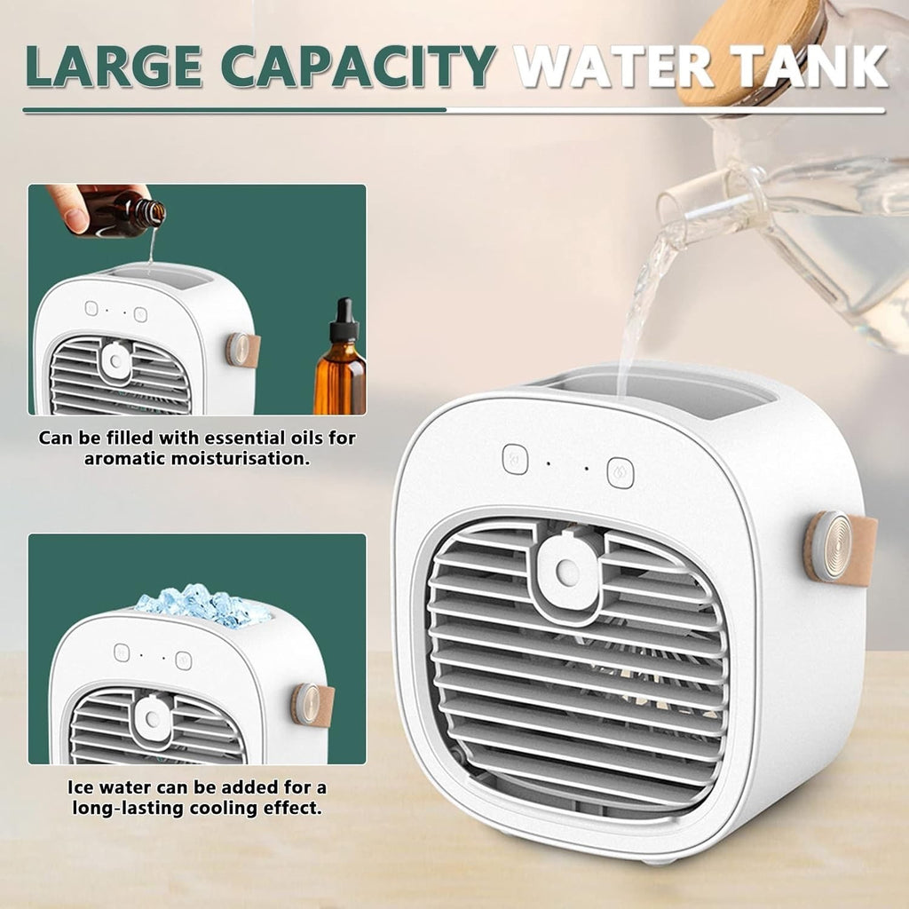 Portable Air Cooler, Mini Personal Air Conditioner, 2 in 1 Small Evaporative