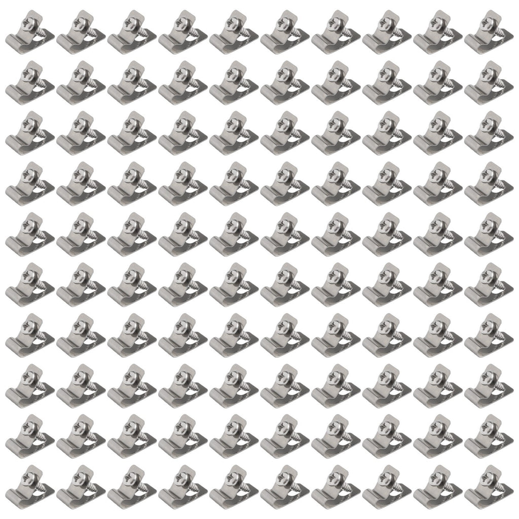 100 Pack of Rust Resistant Wire Clips with Screws for Fencing Applications