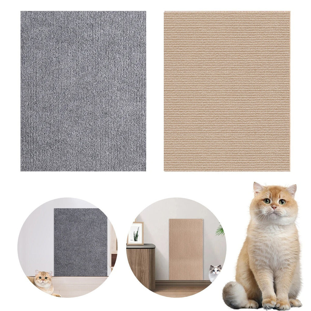 Self Adhesive Pet Cat Scratching Mat Antislip Play Protection Claw Scratcher Pad