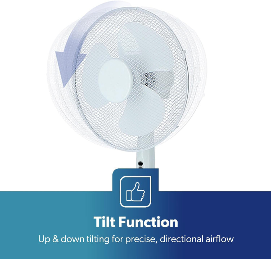16" Pedestal Fan 3 Speed Quiet Oscillating Standing Cooling Fan Bedroom Office