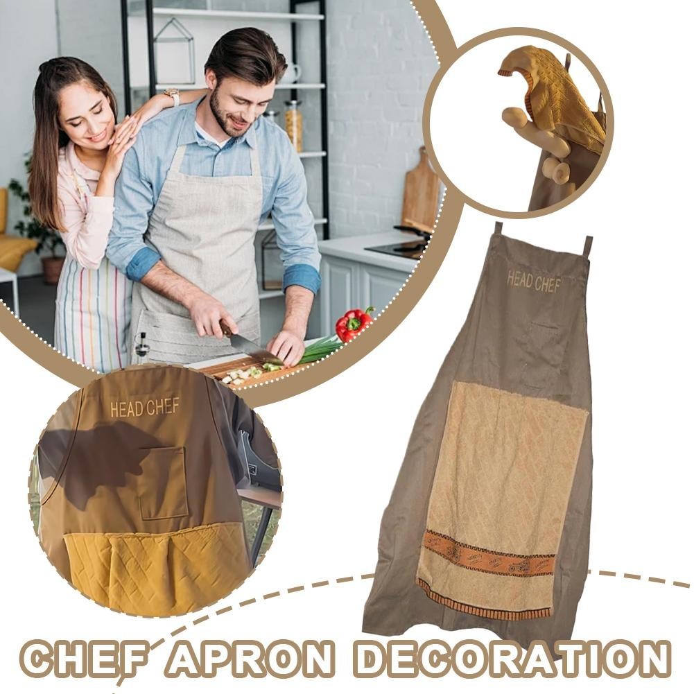 Funny Chef's Prank Apron Cooking Kitchen Chef Aprons with Pockets Gift Men VBN