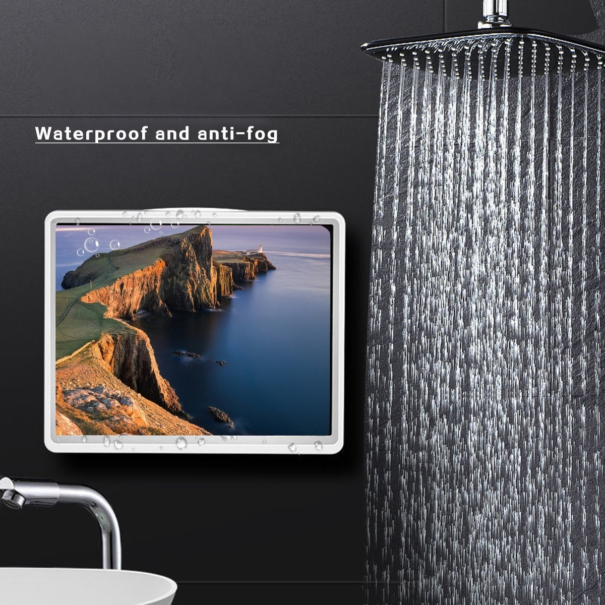 White Rotatable Waterproof Tablet Wall Mount Box