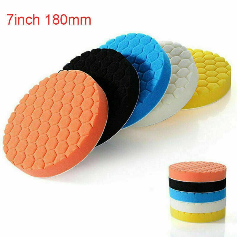5PCS 7 Inch Polishing Buffing Pads Car Buffer Sponge Waxing Pad Set UK