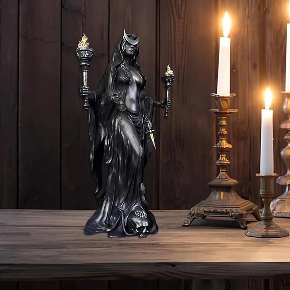 Halloween Hecate Witch Statue Greek Goddess Figurine Resin Sculpture Home Decor
