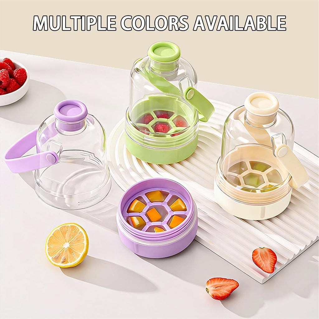 2 in 1 Ice Cube Bottle, Portable Ice Cube Water Bottle with Handle