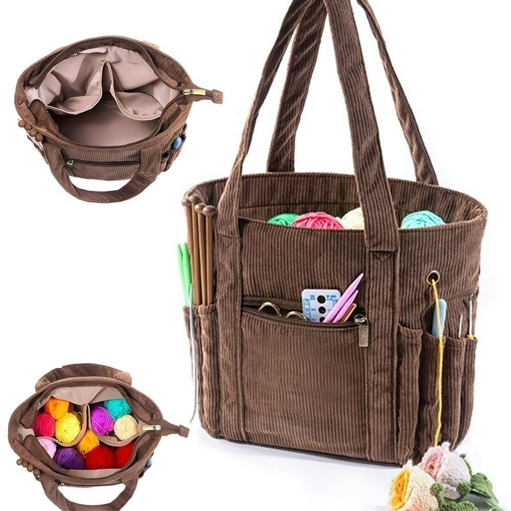 Knitting Yarn Storage Bag Crochet Hooks Sewing Tools Organizer Case