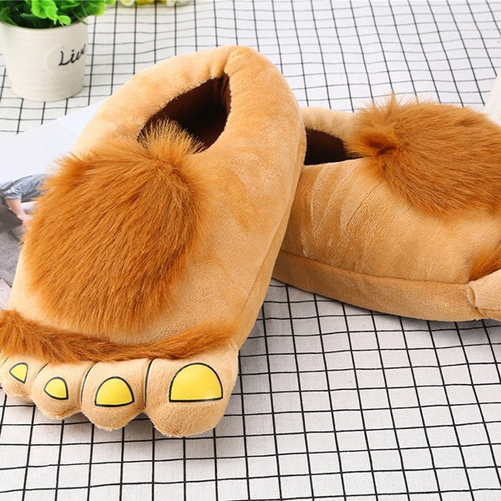 Womens Plush Slippers Monster Adventure Novelty Winter Warm Hobbit Feet Slippers