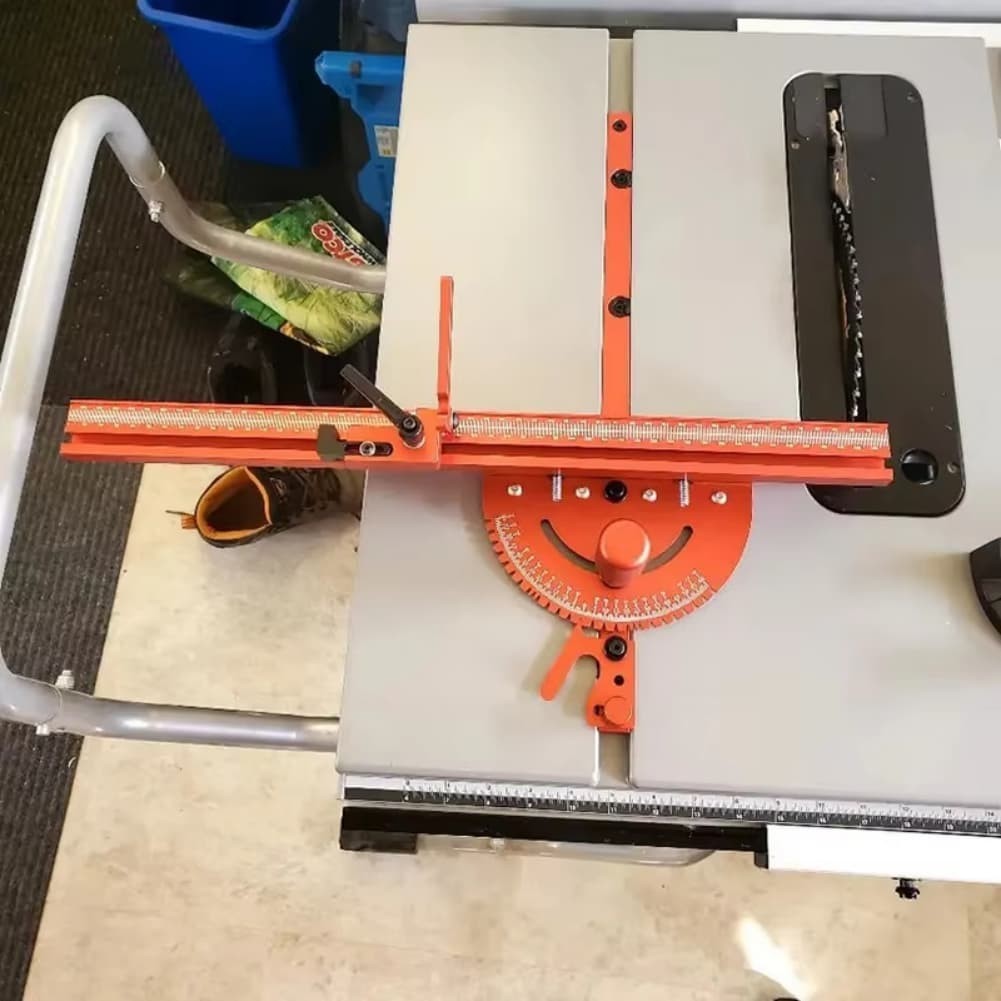 High Precision Aluminum Miter Gauge for Table Saws with Flip Stop Support