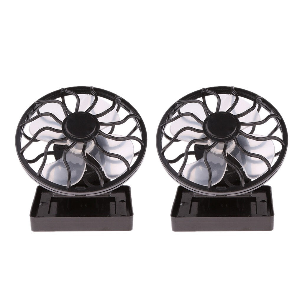 2Pcs Clip-on Mini Solar Panel Fan Outdoor Hat Cooling Fan Camping Cooler