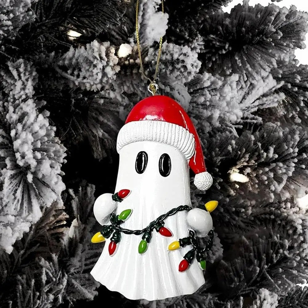 Halloween Christmas Tree Ornament  Ghost Charm Small Ghost Statue Collectible