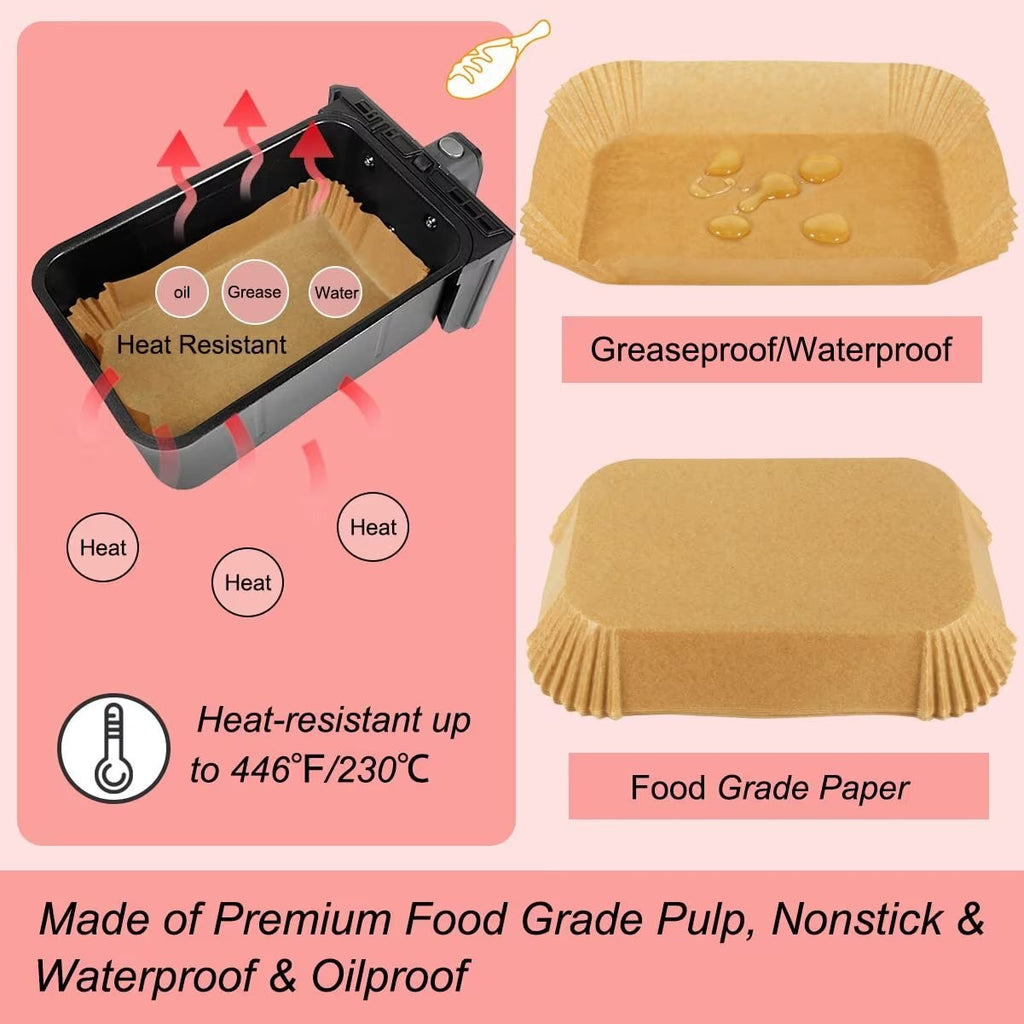 100/200 Air Fryer Liners Disposable Paper Liners Non Stick Parchment Paper Liner