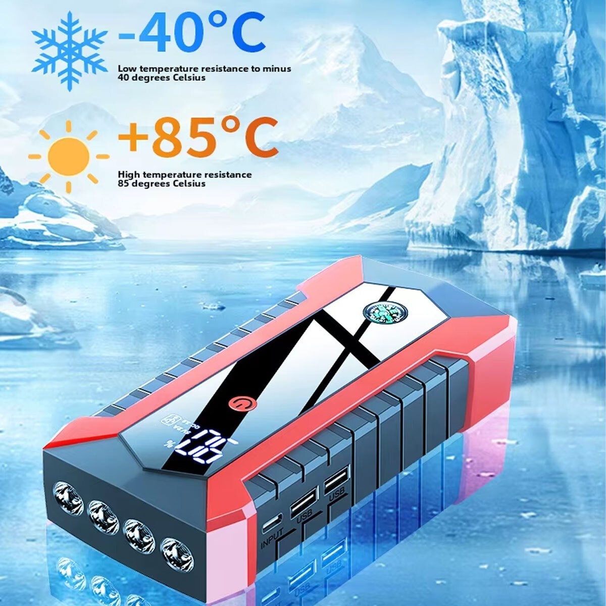 99800mAh 12V Car Jump Starter Pack Booster Battery Charger Emergency Power Bank