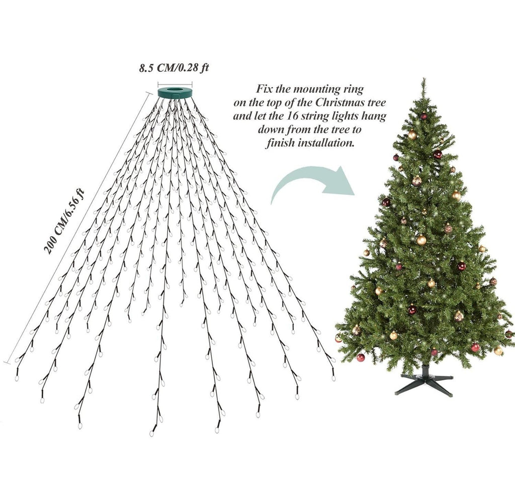 Christmas Lights for Tree Top 200 LEDs Christmas Tree Lights with Remote