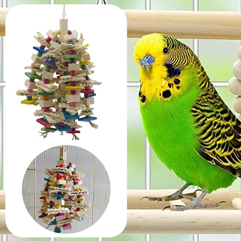 Bird Cage Chew Toys for African Grey, Macaws & Cockatoos Parrot Bite Accessories