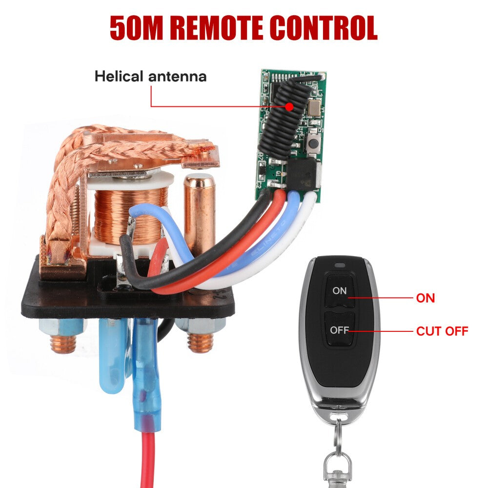 2X Wireless Remote Car Battery Disconnect Relay Master Kill Cut-off Switch