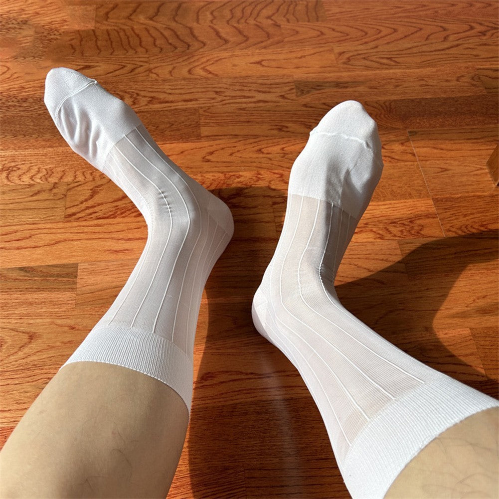 Men's Ultra Thin Sheer Socks 80% Polyamide 20% Spandex for Formal Dress Wear