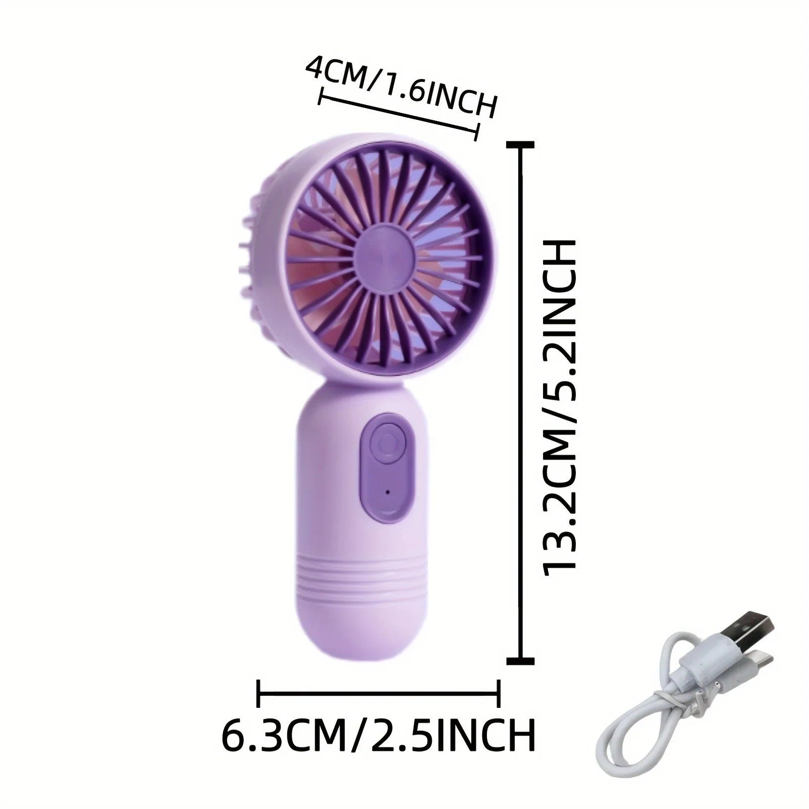 USB Rechargeable Mini Fan 3 Speed Portable Handheld Travel Cooling Fan.
