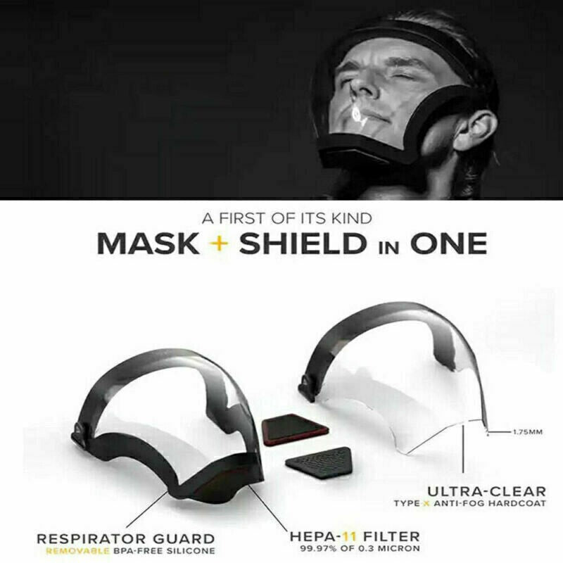 Transparent Safety Mask Anti-fog Full Face Shield Super Protective Head Cover UK