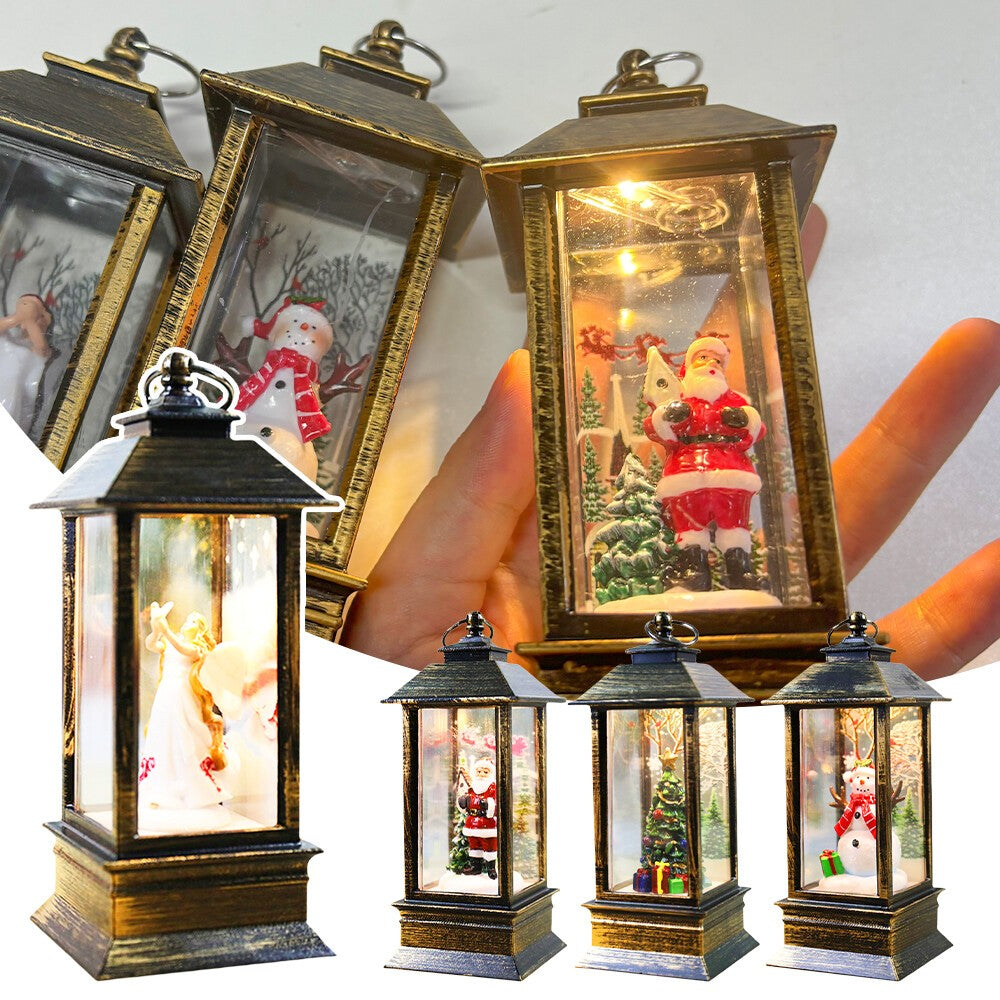 Christmas Snow Globe Lantern LED Light Santa Hanging Night Lamp UK