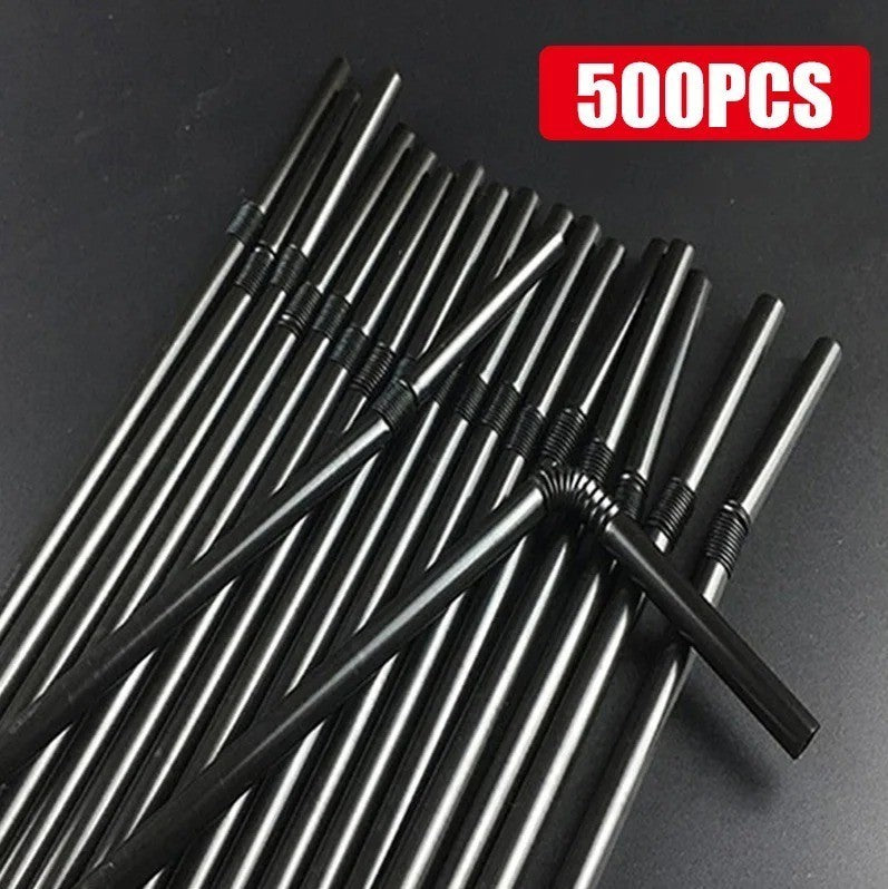 500 x MultiColoured Straws Flexible Bendy Drinking Reusable Straw Birthday Party