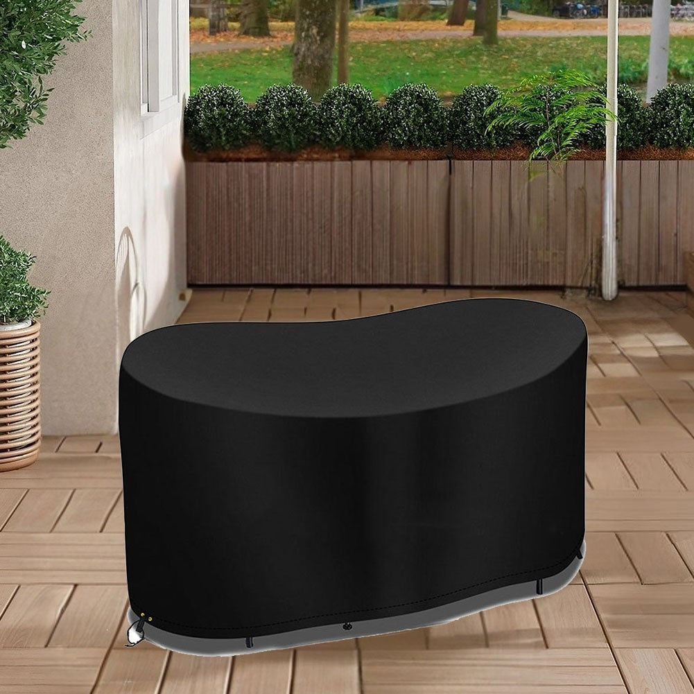 Waterproof 210D Black Oval Table Cover for Outdoor Use and Maintenance