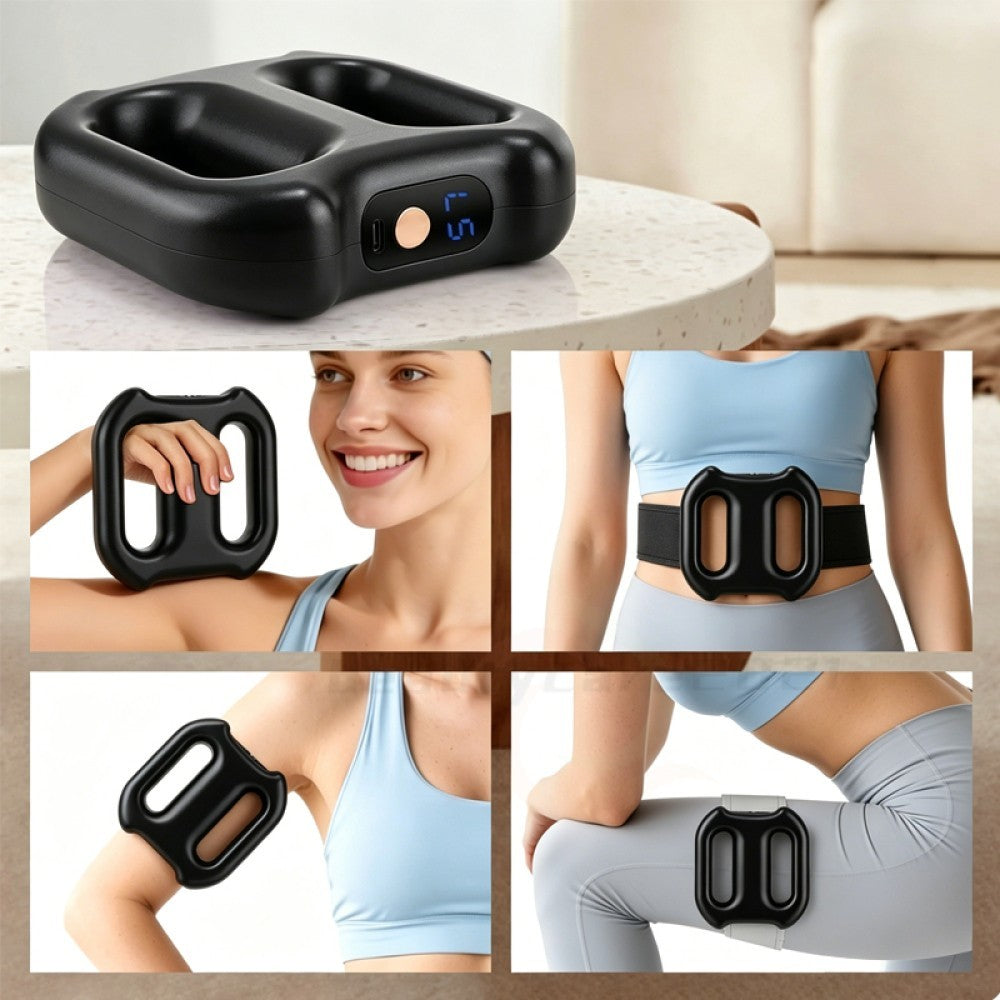Full Body Vibration Fascia Ring Massager Rechargeable Fat Burning Belt 3 Modes