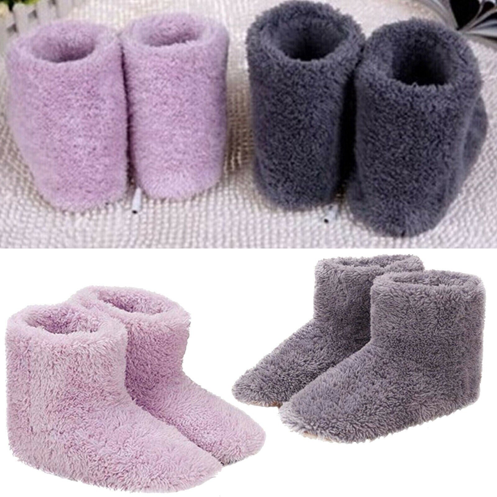 Winter USB Warmer Foot Shoe Plush Warm Electric Slipper Feet Heated Washable New