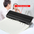 6-Hole Adjustable Metal Paper Punch A4 A5 A6 for Filofax Organisers – Black