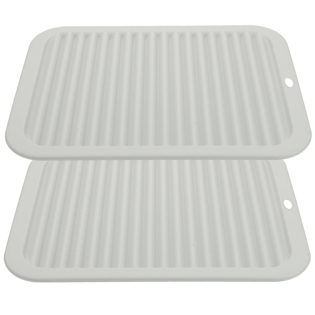 2 Pcs Heat Resistant Silicone Mat Kitchen Drying Dish for Counter