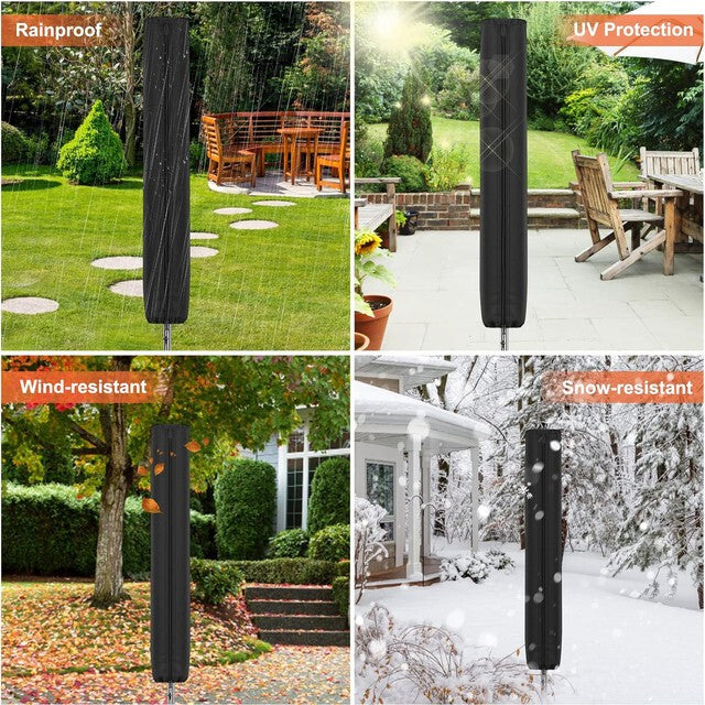420D Rotary Dryer Washing Line Cover with Zip Heavy Duty Waterproof 165x16x16cm