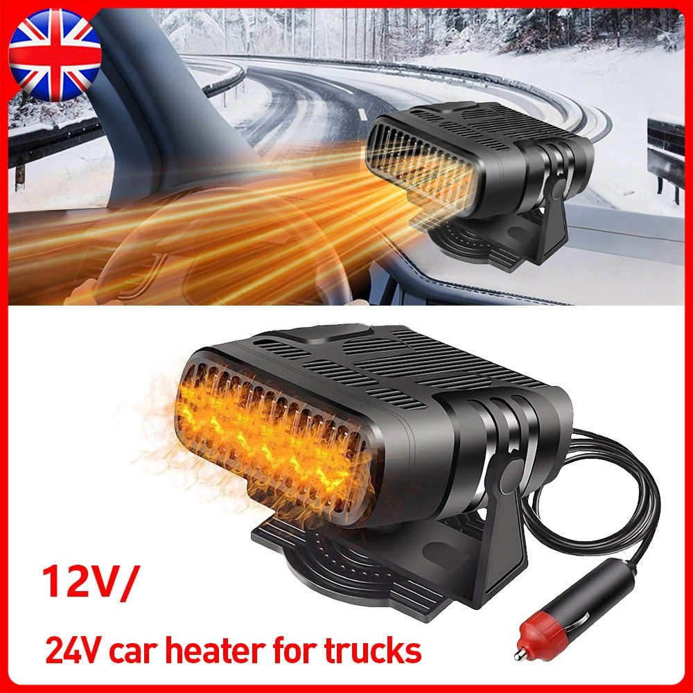 200W Electric Car Heater 12/24V Heating Fan Defogger Defroster Demister Portable