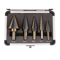 5Pcs HSS Cobalt Hole Large Metal Step Drill Bit Set Titanium Cutter Cone Tools