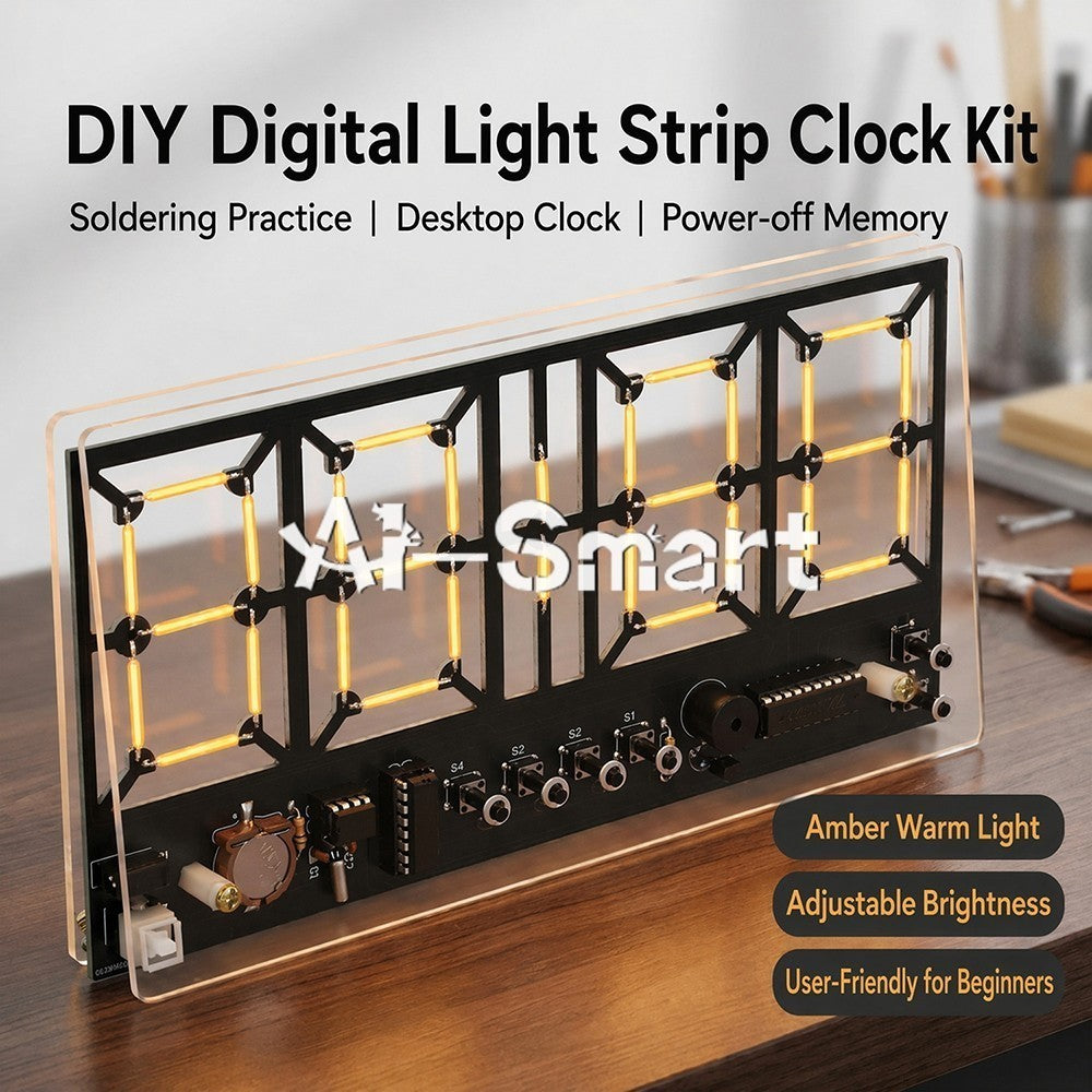 DC 5V 4-Digit Digital Light Bar Clock kit Brightness Adjustment Welding Practice