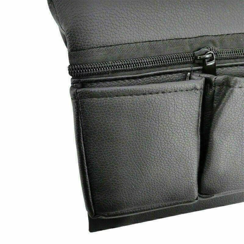 Car Window Armrest Hanging Bag Storage Box Pocket Organizer Phone Holder Black -