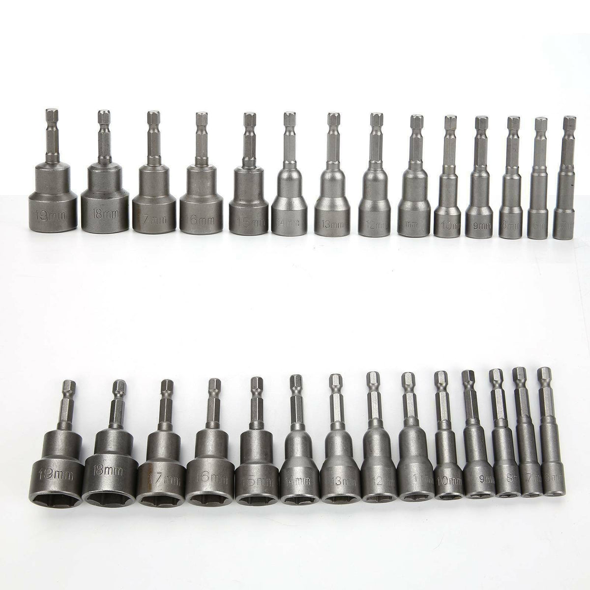 14pcs 6 -19mm 1/4" Nut Driver Bit Set Hex Magnetic Metric Socket Impact Drill UK