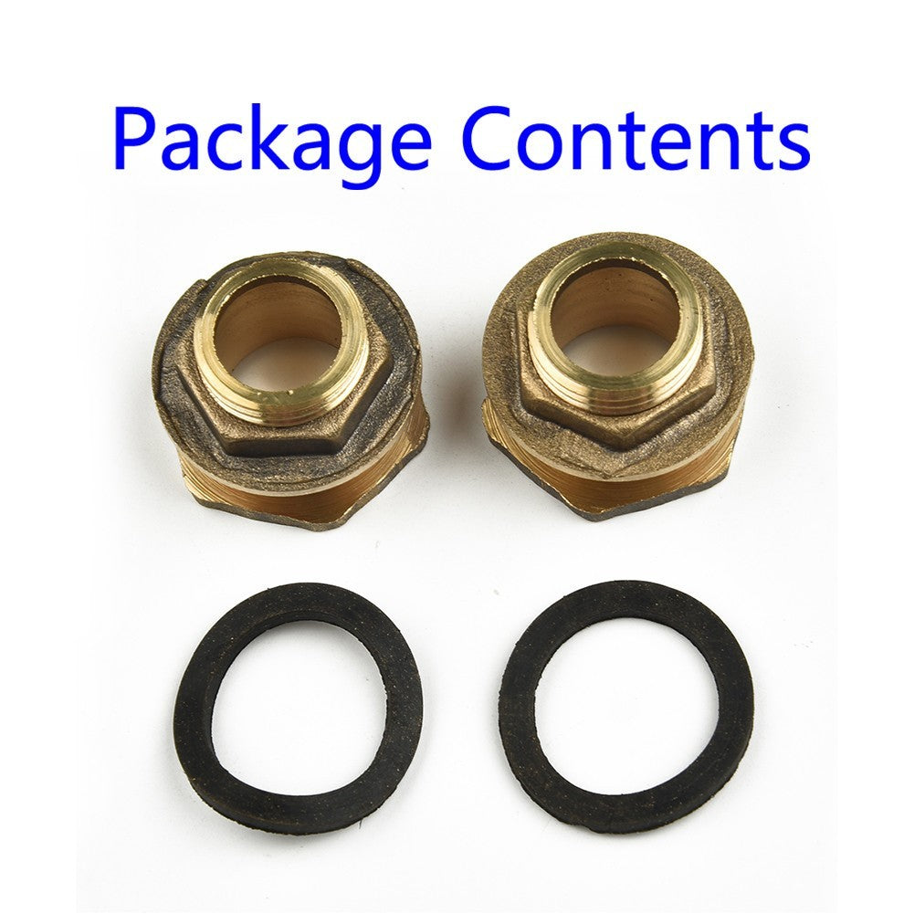 2x Water Butt Water And Connector Brass Bib Tap With Click Lock Fitting