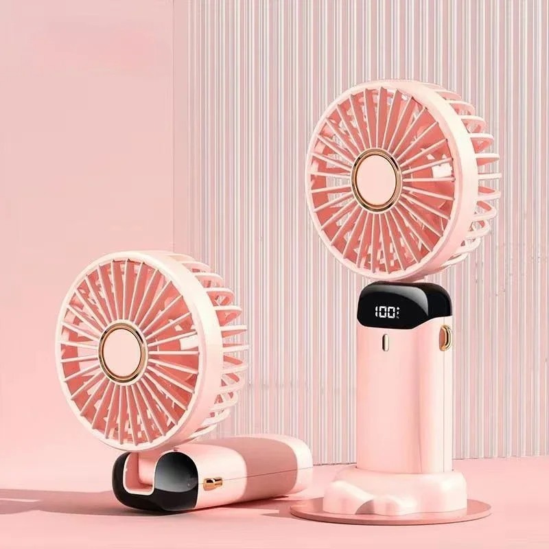 5-Speed Mini Handheld Fan Portable Fold Desk Cooler Cooling USB Rechargeable