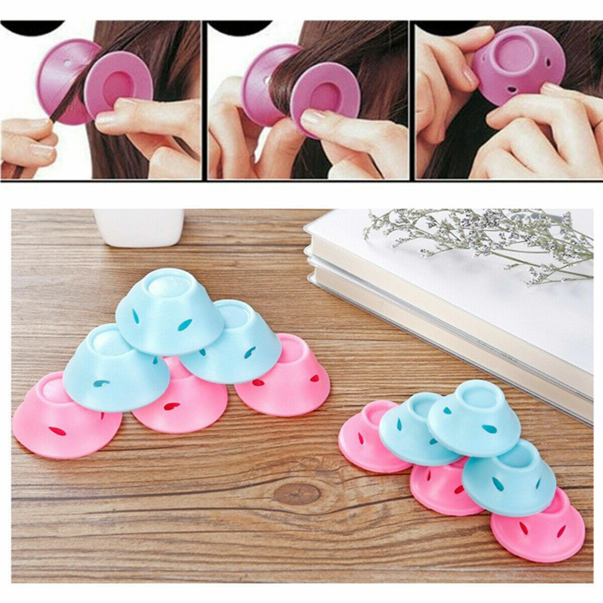 40PCS Soft Silicone Heatless Hair Curlers No Damage Hair Rollers