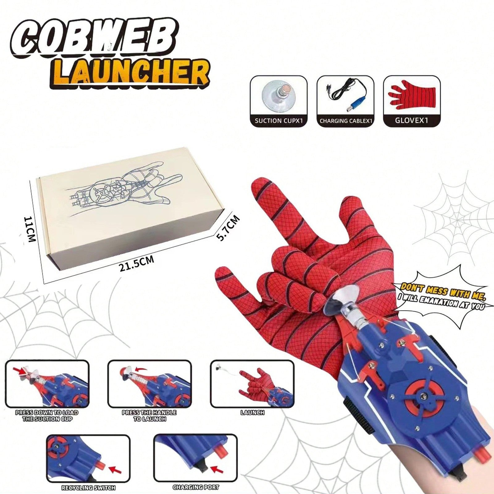 Web Shooter Launcher String Toy Electric Reel In Spider Web Shooters