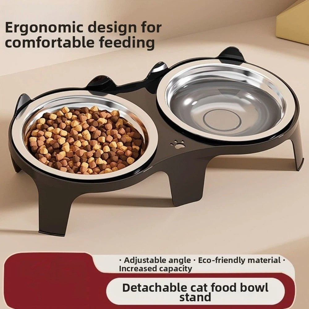Pet Double Feeder Bowl Elevated Pet Bowl Cat Dog Water Food Bowl Pet Supplies